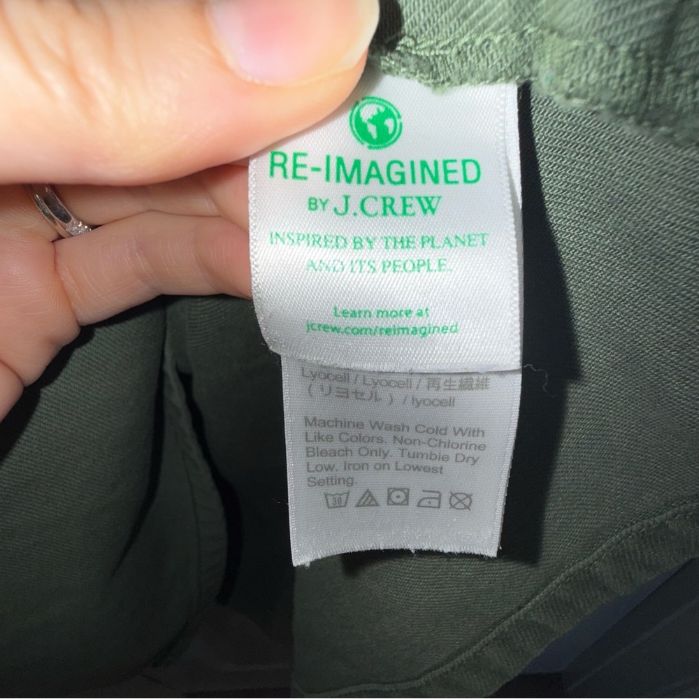 J. Crew Zip Front Chino Dress-Hunter Green - Picture 9 of 9